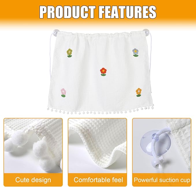 Car Side Window Sun Shade Privacy Curtain for Baby, Five Sunflowers | Blackout UV Protection Car Window Shades with Suction Cup for Back Seat - Cute Auto Camping Windows Screen Shades - Image 3