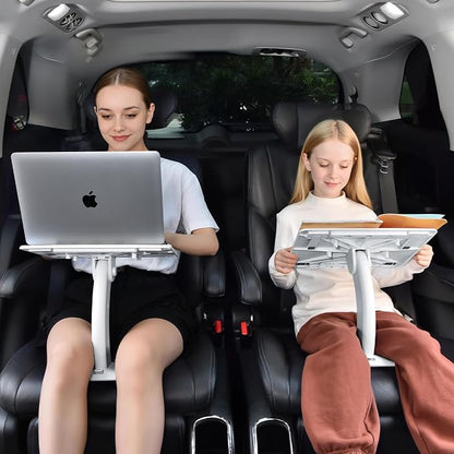 Car Seat Tray Table, Adjustable Travel Tray for Kids/Adults, Car Lap Desk for Laptop Computer Tablet Book, Front Passenger/Rear/Driver Seat Food Eating, Essentials Accessories for Long Trips by DICMKY
