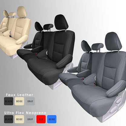 FH Group Custom Fit Car Seat Covers Specifically Made for 2011-2020 Toyota Sienna 8 Passenger, Car Seat Cover 2nd Row, Automotive Seat Covers in Solid Gray Faux Leather, Waterproof and Washable - Image 5