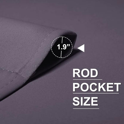 RYB HOME Blackout Curtains for Bedroom Living Room Nursery 63 inches Long | Thermal Insulated, Privacy Protection, Rod Pocket, Drapes for Office Home Theater, W42 x L63, Greyish Purple, 2 Panels - Image 6
