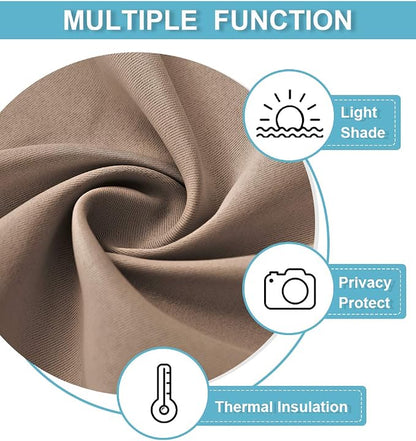 RYB HOME Blackout Curtains for Bedroom Living Dining Room 84 inches Long | Privacy Protection, Thermal Insulated, Sunlignt Heat Blocking, Drapes for Nursery Rental Room, W42 x L84, Mocha, 2 Panels - Image 7