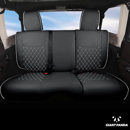GIANT PANDA Wrangler JK Seat Covers Custom Fit for Jeep Wrangler,Premium Waterproof Faux Leather, 2013 2014 2015 2016 2017 JK 4 Door Full Set (Black&Gray) - Image 3