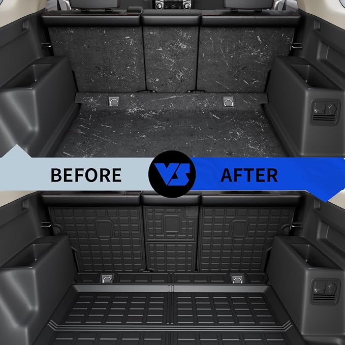 Rongtaod Cargo Mat & Backrest Mats for 2010-2024 Toyota 4Runner 5 Seats | without Sliding Tray, Trunk Mat Cargo Liner TPE All Weather Back Seat Cover Protector 2023 4 Runner Accessories - Image 2