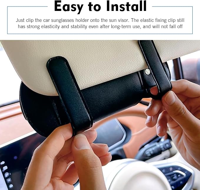 Bling Car Sun Visor Sunglass Case, Rhinestone Bow Decorative Holder, Interior Organizer Accessory for Cars - Image 3