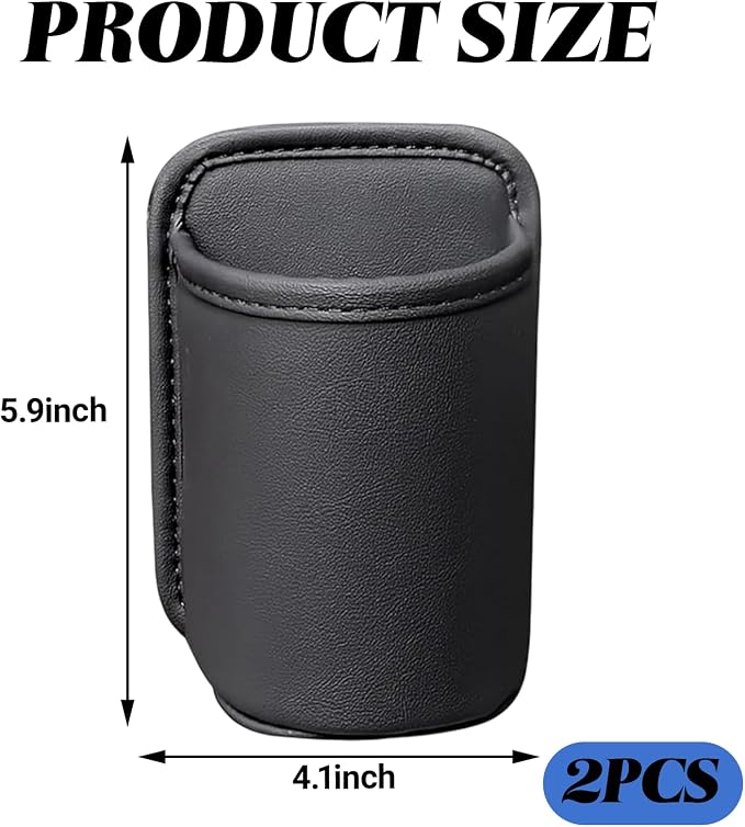 2PCS Large Car Door Cup Holder, Multifunctional Storage Bag Trash Can, Clip On Backseat Pocket Beverage Holder, Waterproof Car Cup Holder, for Water Cup Mobile Phone Change Storage Box - Image 2