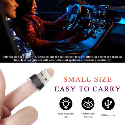 Yourkar 4 PCS USB LED Car Interior Atmosphere Lamp, Plug-in USB Interface Trunk Ambient Lighting Kit, Night Led Decoration Mini USB Light, Universal Interior Car Accessories (White) - Image 4