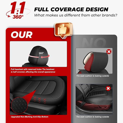 TTX LIGHTING Seat Covers Custom Fit for Mazda CX-5 2017-2025 5 Seats | Preserve Premium Interior with Original Seat Pattern Perforated Waterproof Faux Leather Full Set Airbag Compatible - Image 3