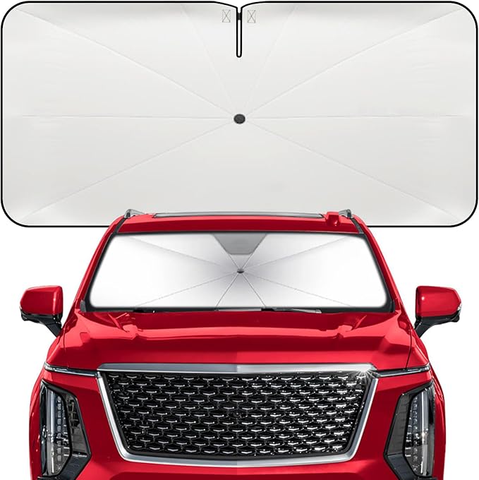 Windshield Sun Shade Umbrella for Cadillac Escalade 2021-2026 Front Window | Heat-Reflective Window Shade, Umbrella Sunshade Cover Blocks Heat, Protects Interior, Vehicle-Specific Precision Fit by Fshaanys