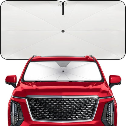 Windshield Sun Shade Umbrella for Cadillac Escalade 2021-2026 Front Window | Heat-Reflective Window Shade, Umbrella Sunshade Cover Blocks Heat, Protects Interior, Vehicle-Specific Precision Fit by Fshaanys