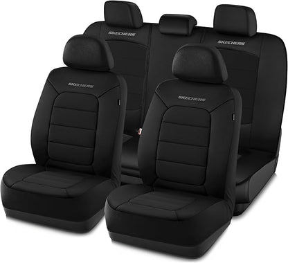 Skechers Memory Foam Seat Covers,Thick Cool Touch Fabric Car Seat Covers,Seat Cover Full Set Airbag Compatible,Automotive Comfort Protection for Most Cars,Vans,Trucks,SUV,Black by Unknown