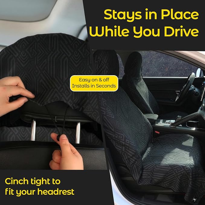 Car Seat Towel Cover, Full-Sized, Sweat Absorbing Towel for Gym - Geometric | Washable quick-dry towel cover protects front seats from sweat and water after gym, workout, running, beach and swimming - Image 5