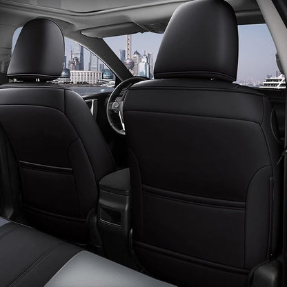 Custom Fit Seat Covers for Toyota Corolla 2014-2019 L, LE, LE Eco | Black Full Set. Premium Faux Leather, Waterproof, Airbag Compatible, easy maintenance, factory-style fit, Precision fit - Image 3