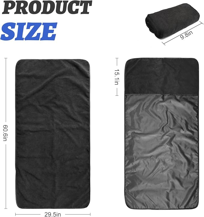 BOPUOVRE Car Front Seat Cover Waterproof Sweatproof Universal Fit | Fits All Cars Trucks Gym Sports Beach 3 Layer Non Slip Machine Wash Stain Protection Black 2 Piece - Image 3
