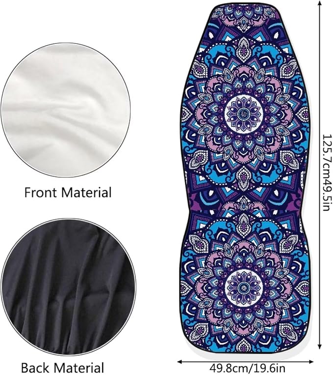 Boho Mandala Car Seat Covers Front Set Floral Premium Polyester Seat Covers Comfort Decorative Front Bucket Seat Cover for Cars Sedans Truck SUV Vans - Image 6
