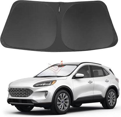 Front Windshield Sun Shade Foldable Car Front Window Sun Shade Windshield Shade Custom Fit for 2020-2026 Ford Escape Block UV Rays Car Accessories Heat Keep Cooler by FannycCargoCover