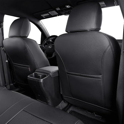 EKR Custom Fit Tacoma Car Seat Covers for Toyota Tacoma 2024 2025 2026 Xtra Cab SR -Full Set,Faux Leather(Black) - Image 3