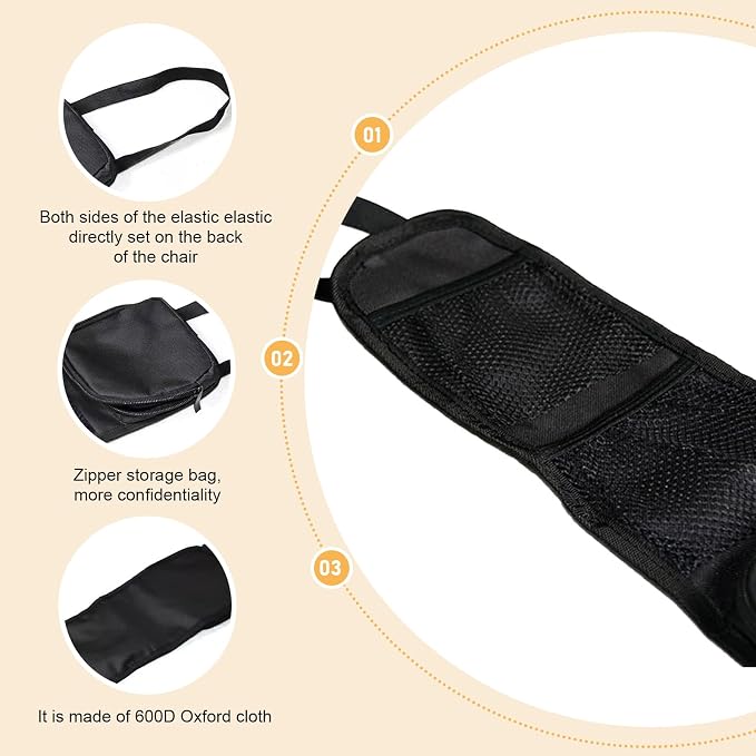 2 PCS Car Seat Side Organizers, Hanging Multi-pocket Storage Bag, Large Capacity Front Seat Organizer for Phones Keys Wallets, Portable Camping Part for Cars SUVs Trucks (Black) - Image 3