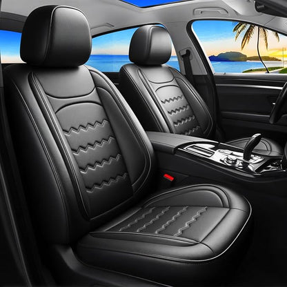 K4 Car Seat Covers Custom Fit for KIA K4 2025 2026, Premium Full Coverage Leather Automotive Seat Protectors, All Seasons Waterproof Breathable, Airbag Compatible (Full Set, Black by Unknown