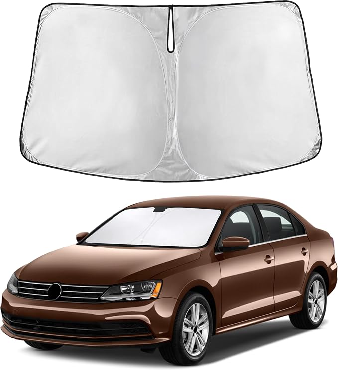 Autovir Windshield Sun Shade Fit for 2011-2016 2017 2018 Volkswagen Jetta | Sunshade, Front Car Window Shades Sun Visor, Blocks UV Rays & Heat, Car Accessories by Autovir