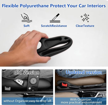Car Seat Gap Filler Organizer 2Pack,Car Accessories Plug,Black | 2 in1 Drop Stop Seat Side Guard with Safety Hammer & Storage Slot,Interior Blocker Strip Universal Fit for Car SUV Truck - Image 7