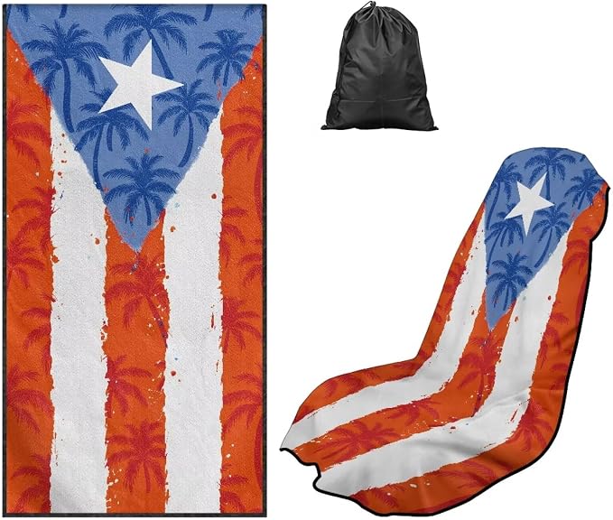 SEANATIVE Car Seat Towel Cover, Universal Car Seat Cover and Changing Towel, Super Absorbent Transition & Seat Wrap, Ideal for Gym Swimming Surfing Running, Puerto Rico Palm Print - Image 5
