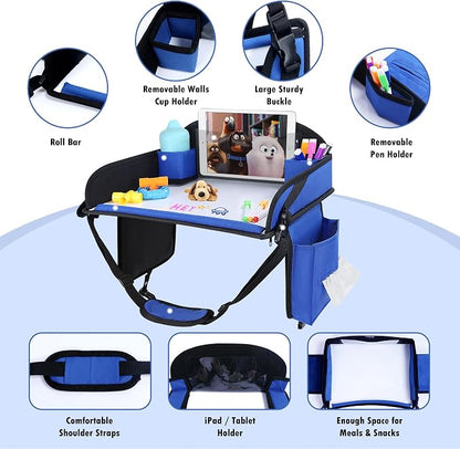 Kids Travel Tray, Toddler Road Trip Essentials With Drawing Kit | Road Trip Essentials Accessories Lap Tray with iPad Holder Stand & Dry Erase Board as Travel Gifts for Kid,2PC - Image 4