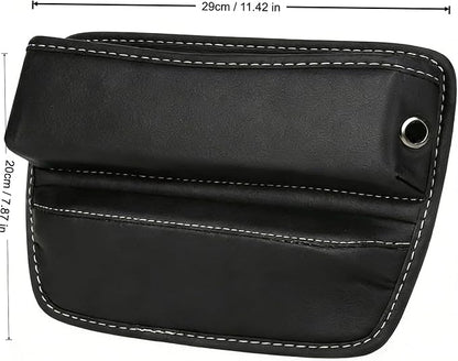 Car Seat Gap Organizer | PU Leather Seat-Side Storage Pocket with Cable Port | Fits Most Cars, SUVs and Trucks | White - Image 6