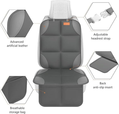 SMART ELF 2 Pack in Gift Box Car Seat Protector (Dark Gray) | Thickest Padding and Non-Slip Backing Mesh Pockets for Baby and Pet, Sedan SUV Truck - Image 3