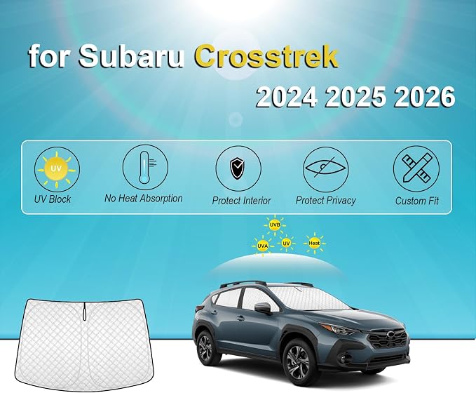 KMF 8pcs Thicken Sun Shades for Subaru Crosstrek 2024 2025 2026 Accessories,Full Car Window Covers Sunshade for Windshield Side Rear, UV Block and Blackout Privacy for Camping Outdoor - Image 6