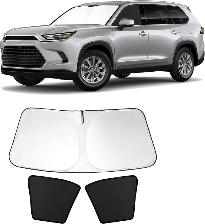 3PCS Car Window Shades Front Windshield Sun Shade Foldable Window Shade Custom Fit for Honda Odyssey 2018-2024 Accessories Car Shades for Front Windows Anti-UV Rays Block Heat by FannycCargoCover