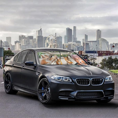 Funny Squirrel Car Windshield Sun Shade Umbrella Automotive Windshield Sunshade Foldable Front Car Accessories Interior Decor to Keep Vehicle Cool for Most Vehicles 57'' X 30'' - Image 3