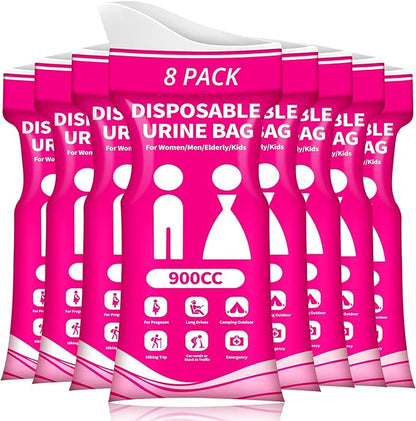 Disposable Urine Bag for Travel - 900ML Portable Pee Bags for Women Men 8/12/20/24/28 PCS Emergency Vomit Bags Urinal Toilet for Car Camping, Road Trip,Traffic Jam, Pregnant, Kid, Patient by HOKINETY