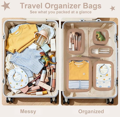 5PCS Clear Makeup Bags with Handles, TSA Approved Toiletry Bags, Diaper Bag Organizer Pouch, TPU Car Storage Organizer with Zippers, Waterproof Travel Organizer Bag for Women - Image 9