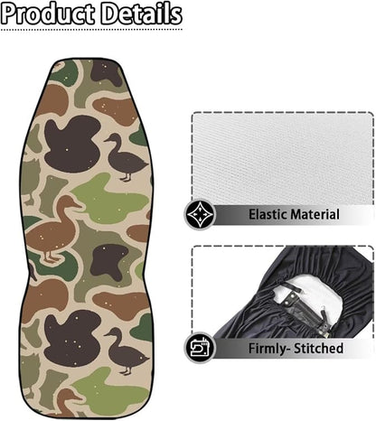 Duck Camo Car Seat Covers 2 Pcs Automobile Front Seat Covers Breathable Protection Interior Accessories Anti-Slip Back Fabric Compatible with Most Cars,SUV,Sedan - Image 5