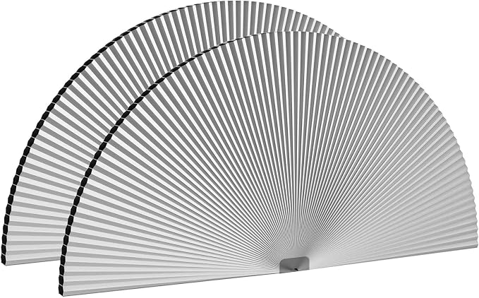 Myshade Arch Window Shades Half Circle Blackout Cellular Shades Cordless No Drill Blinds for Windows Half Moon Honeycomb Fabric No Tools Room Darkening Shades Easy Install (2PCS White 24" W X 12" H) by MYSHADE