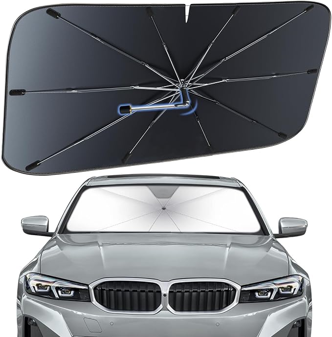 Windshield Sun Shade Umbrella for BMW 3 Series 2019-2026 Front Window | Heat-Reflective Window Shade, Umbrella Sunshade Cover Blocks Heat, Protects Interior, Vehicle-Specific Precision Fit by Fshaanys