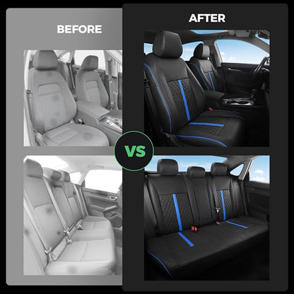 RIDEPOSH Custom Fit Seat Covers for Honda Civic 2022-2026 | Hatchback EX-L Sport Touring, Faux Leather, 60/40 Split Rear, Rear Armrest, Waterproof, Airbag Compatible, Easy-to-clean - Image 6