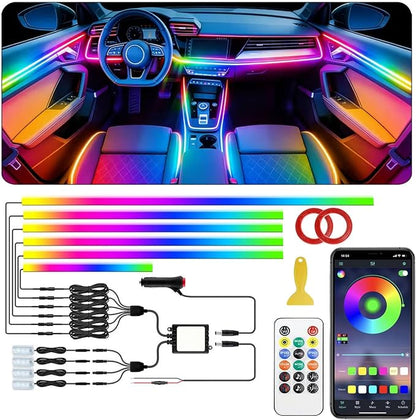 Interior Car LED Strip Lights, Acrylic LED Lights for Car with Dynamic Dreamcolor Chasing, 10 in 1 175 inches 593 LEDs Ambient Lighting Kits Music Sync Wireless APP and Remote Control by Sxlofty