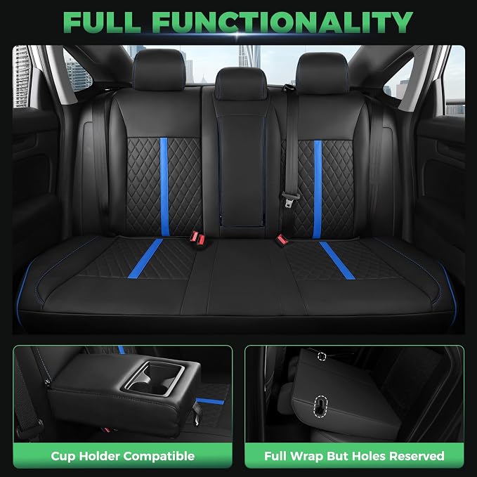 RIDEPOSH Custom Fit Seat Covers for Honda Civic 2022-2026 | Hatchback EX-L Sport Touring, Faux Leather, 60/40 Split Rear, Rear Armrest, Waterproof, Airbag Compatible, Easy-to-clean - Image 5