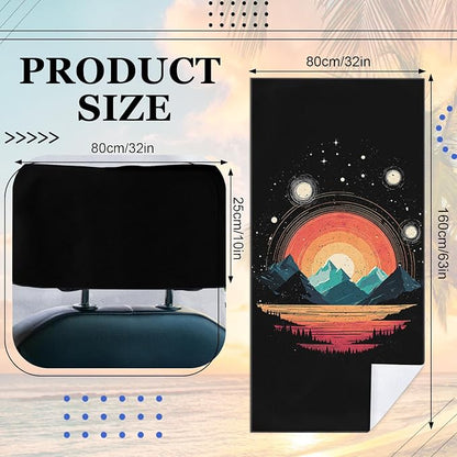 2 Pack Car Towel Seat Covers with Storage Bag, Multifunctional Towel for Gym Outdoor Sport, Picnic, Beach, Pet Dog Travel,Non-Slip Washable Car Seat Protector (Mountain Galaxy) - Image 5
