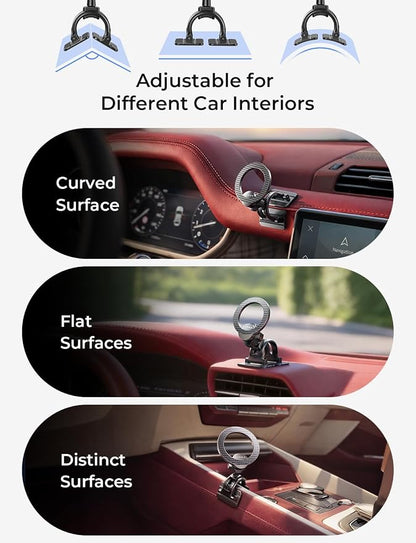 LISEN for MagSafe Car Phone Mount -Strong Magnets Magnetic Phone Holders for Your Car 2-in-1 Vent Dashboard Magnet Cell Phones Holder Mounts Car Accessories Gitfs for Men Women fit iPhone, CarbonFiber - Image 4