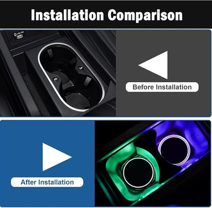 2PCS LED Car Cup Holder Lights, Light up Car Coasters for Cup Holders | 7 Color-Changing Light Up Cup Holder Insert Coasters, Waterproof Car Accessories for Teens, Car Gifts for Men & Women - Image 5