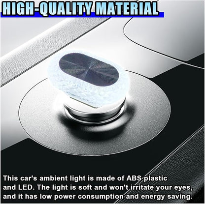 2PCS USB LED Car Interior Night Light, Crystal Mini Decoration Neno Ambient Light Car Interior Atmosphere Lamp, Plug-in USB Interface Auto Trunk Ambient Lighting Kit Universal for Cars (White) - Image 3