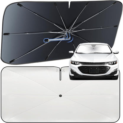 Windshield Sun Shade Umbrella for Chevrolet Malibu 2016-2024 Front Window | Heat-Reflective Window Shade, Umbrella Sunshade Cover Blocks Heat, Protects Interior, Vehicle-Specific Precision Fit by Fshaanys