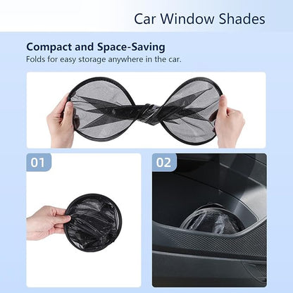 2 Pack Car Window Shades, Mesh Static Adsorption Side Window Sunshade, Anti-UV Glare Heat Protection, Foldable Universal Fit for Cars SUV Van，Before - Image 7