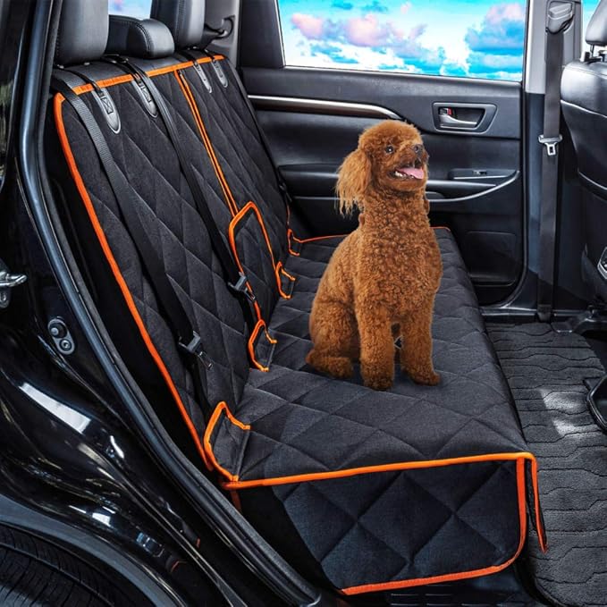 petalage Car Seat Protector, 52” x 50“ for for Familay Car & Regular SUVs, 600D Heavy Duty Car Seat Cover Waterproof Dog Car Seat Cover for Back Seat, Scratch Proof Nonslip Seat Cover for Dogs in Car by petalage