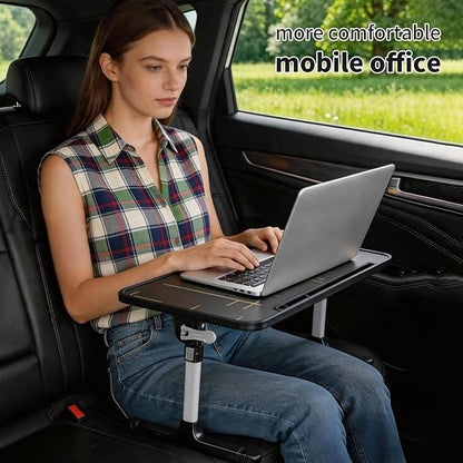 Foldable Passenger-Seat Car Desk for Laptop,Work,Car Passenger Table | Height-Adjustable, Waterproof Wipe-Clean Surface, Non-Slip, Tear-Resistant, Slim and Portable,Mobile Workspace - Image 2