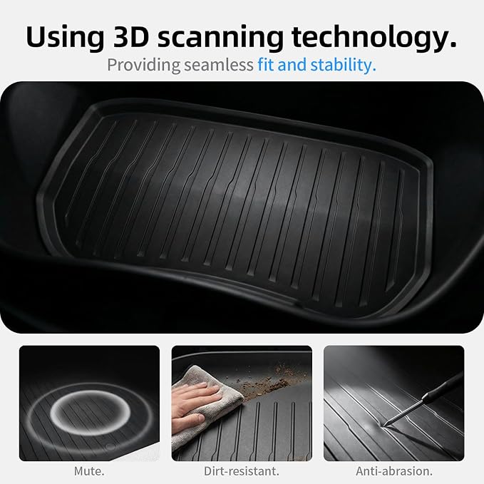 All Weather Cargo Liners for Tesla Model 3 Highland 2024/2025/2026 Accessories Trunk Mats,Frunk Rear Trunk Tray Mats - Image 8