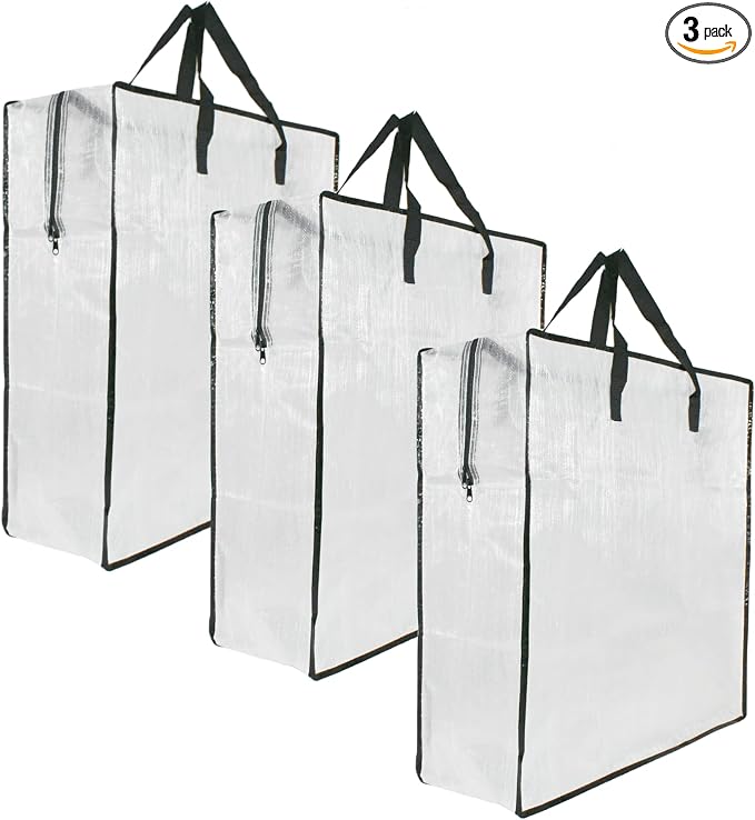 3 Pack Clear Storage Bags with Zipper and Handles, Blanket Bags For Closet Storage, Moving and Packing Supplies for College, Underbed Storage Organizer for Clothes Pillow Bedding Christmas Wreath by GONGKANGYUAN