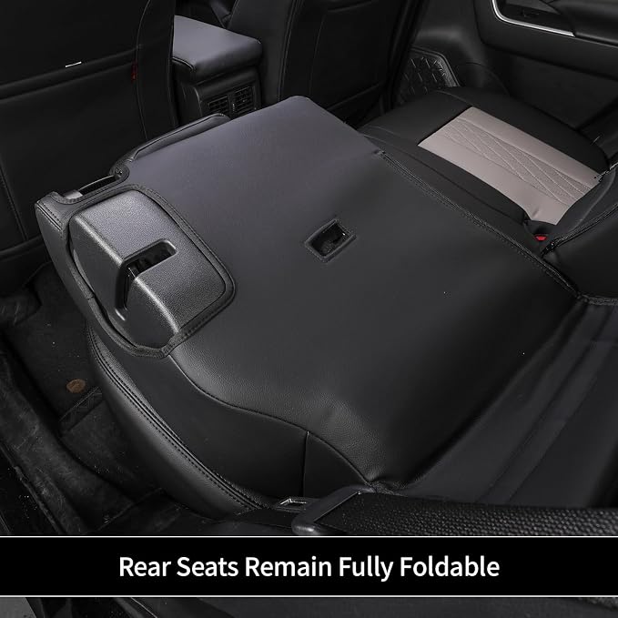EKR Corolla Seat Covers Custom Fit for Toyota Corolla 2023 2024 2025 2026 LE, Leather Car Seat Cover Full Set-Faux Leather(Black+Light Gray) - Image 7